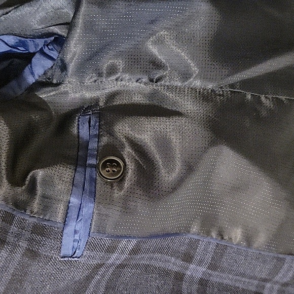 7Y Next Navy Blue Skinny Fit Check Blazer - Picture 8 of 11